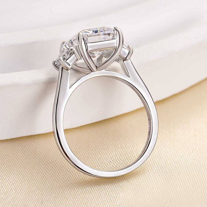Emerald Cut Three Stone Engagement Ring