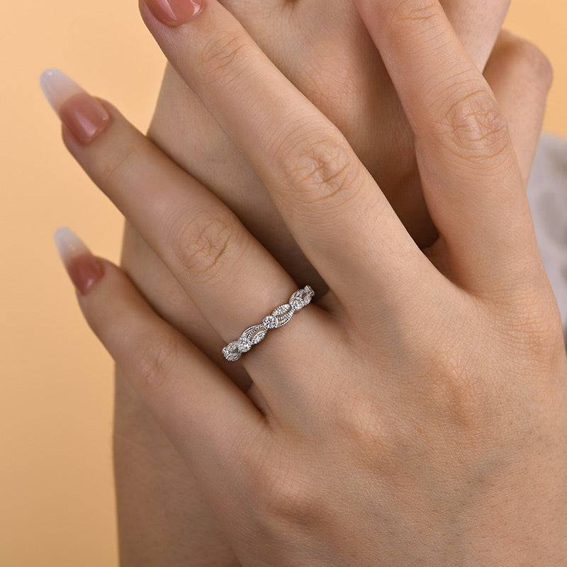 Vintage Leaf & Vine Art Deco Wedding Ring