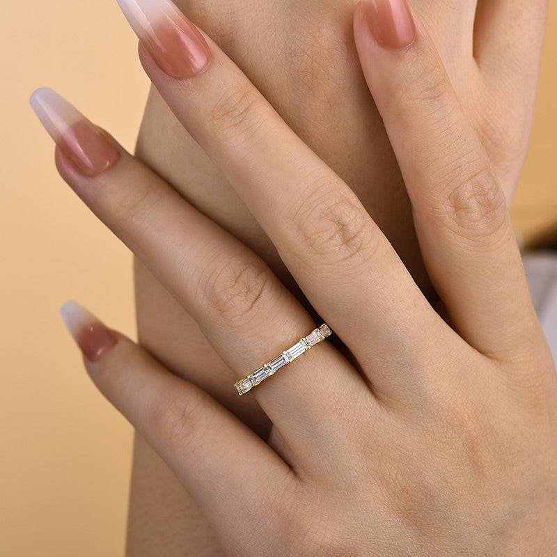 Emerald Cut  Stackable Ring For Women