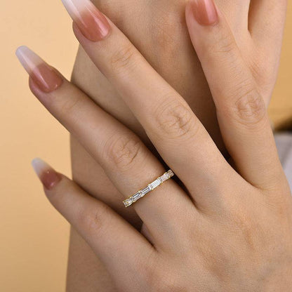 Emerald Cut  Stackable Ring For Women