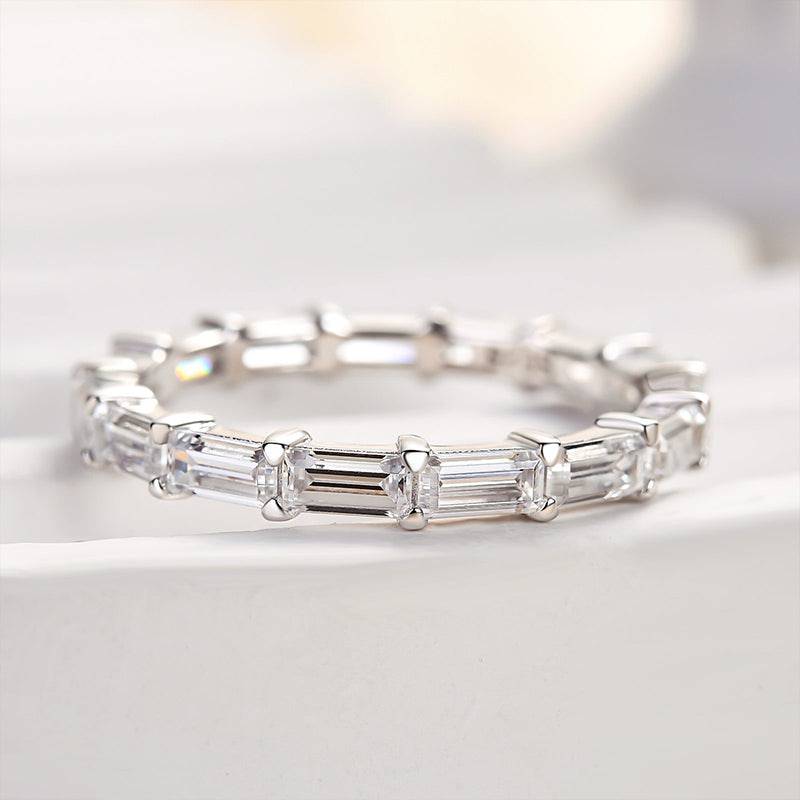 Emerald Cut  Stackable Ring For Women