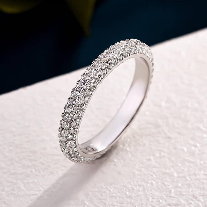 Vintage Three-Row Wedding Ring for Women