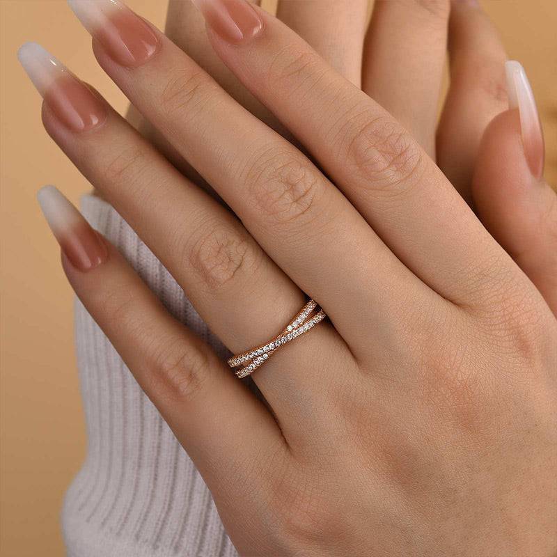 Criss Cross Wedding Ring For Women