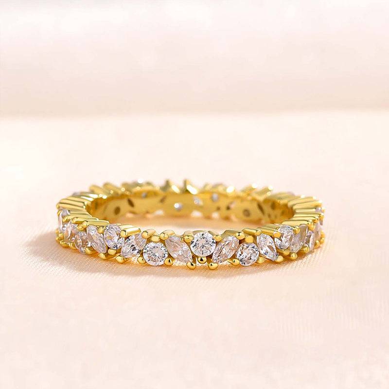 Fashion Marquise Cut & Round Cut Stackable Wedding Ring