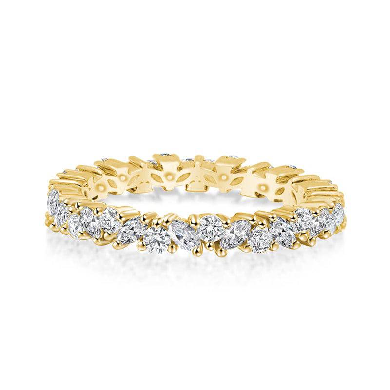 Fashion Marquise Cut & Round Cut Stackable Wedding Ring