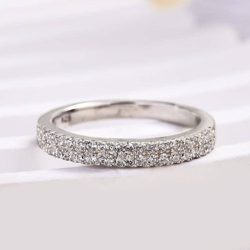 Double Halo Round Cut Wedding Ring