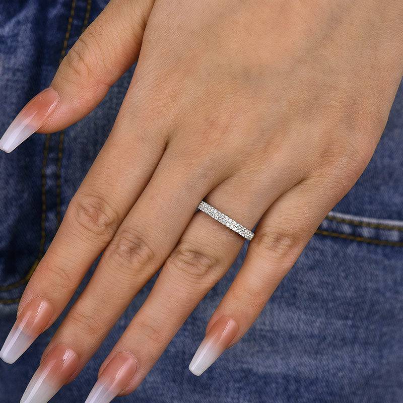 Double Halo Round Cut Wedding Ring