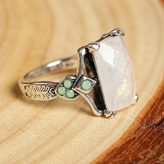 Timeless Vintage White Opal Ring