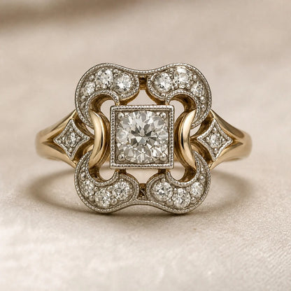 Vintage Zirconia Gold Ring