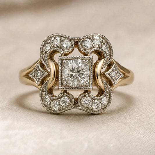 Vintage Zirconia Gold Ring