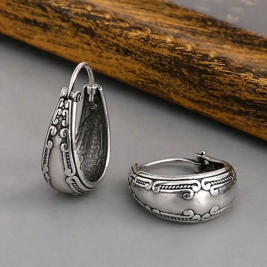 Classic Silver Mandala Earrings