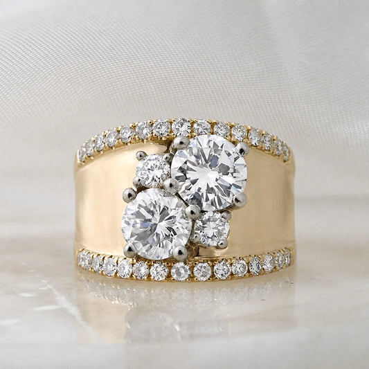 Vintage Golden Bright Zirconia Ring