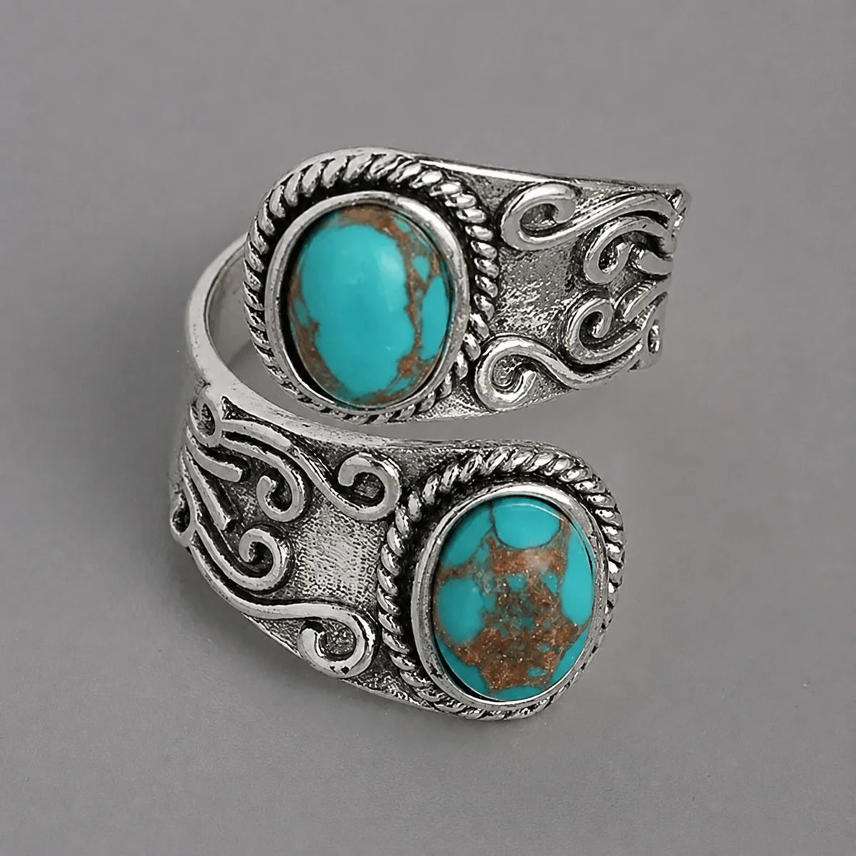 Vintage Silver Turquoise Cross Ring