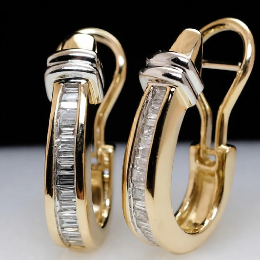 Vintage Diamond Gold Earrings