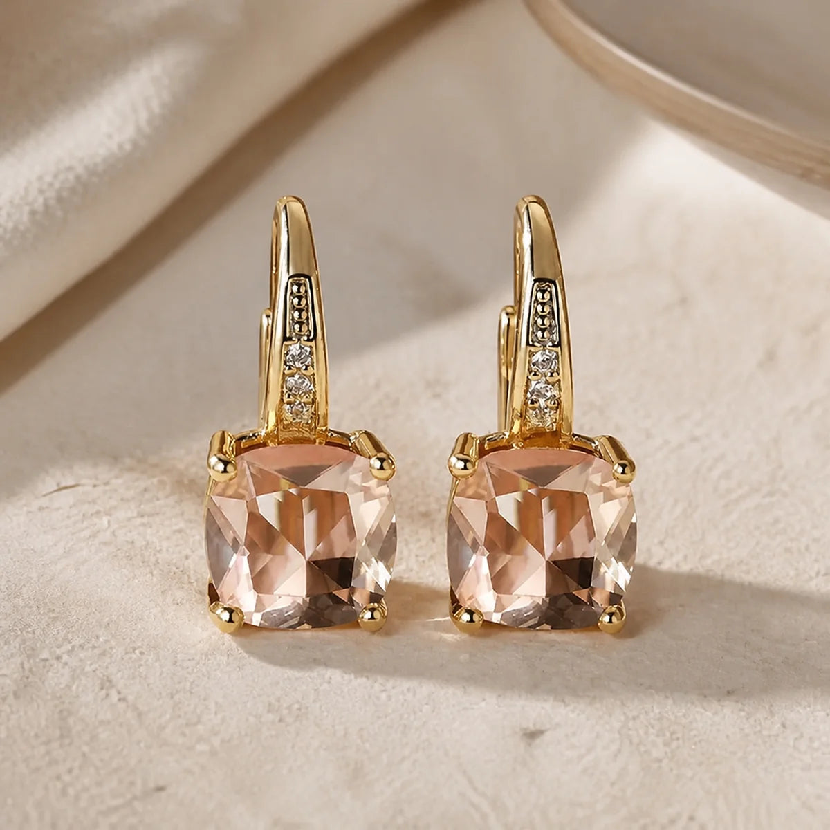 Mystic Sapphire Stone Hoop Earrings