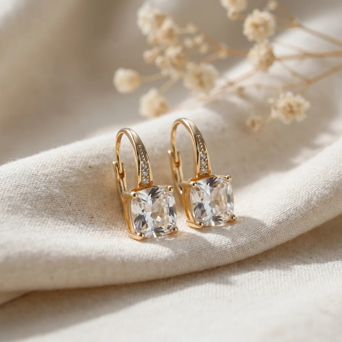 Mystic Sapphire Stone Hoop Earrings