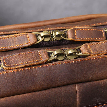 Brown leather backpack | BIEFELD