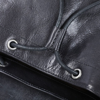 Small black leather backpack | BODO