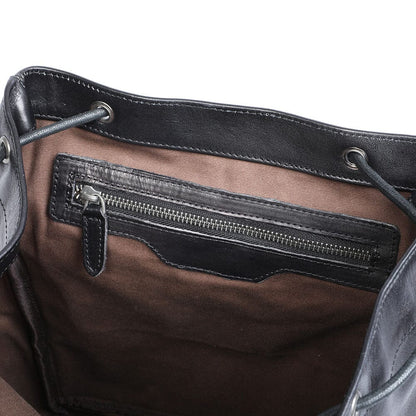 Small black leather backpack | BODO