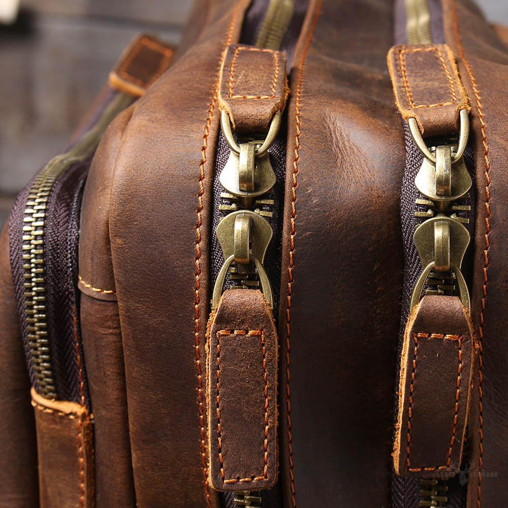 Brown leather backpack | BIEFELD