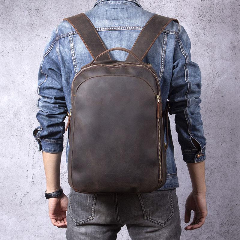 Light brown leather backpack | TOLEDO