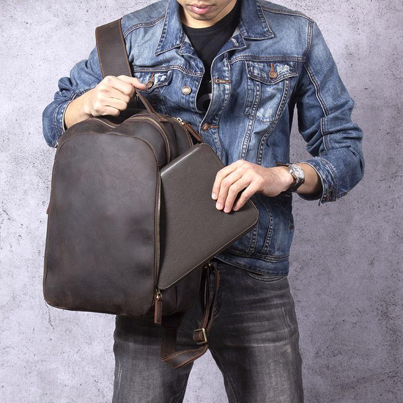 Light brown leather backpack | TOLEDO
