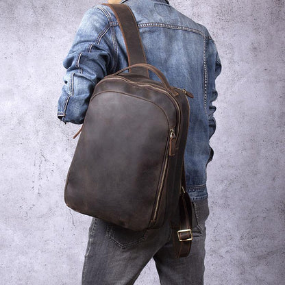 Light brown leather backpack | TOLEDO