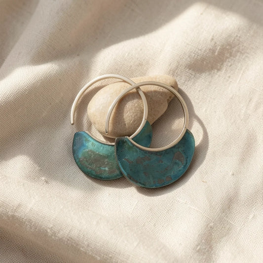 Vintage Worn Turquoise Earrings