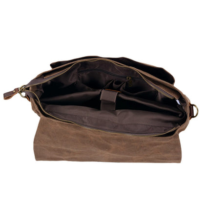 Canvas and leather shoulder bag | BRUGES